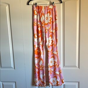 SHEIN Pink and Orange Striped Flare Leggings size XS